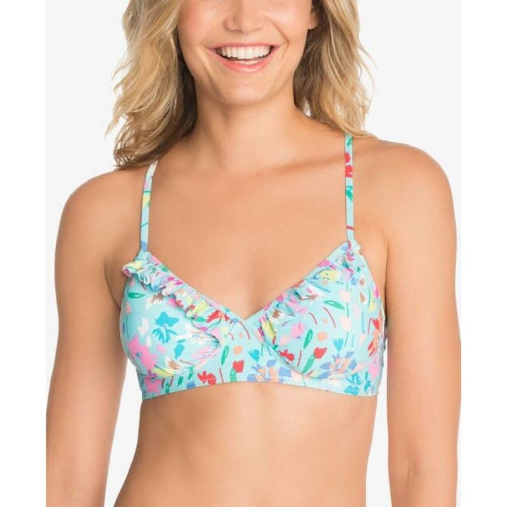 VERA BRADLEY Superbloom Floral Ruffled Bikini Top